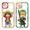 2 Pièces Coque pour iPhone 12 6.1 avec Anime Luffy Gear 5 Nika Zoro Manga Couleur 3D Imprimé Motiv Transparent Case Anticho