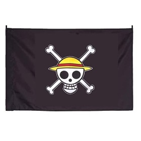 Multiculture Drapeau avec ruban de paille - Armoiries de pirates