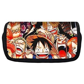LGQHCE One Piece Trousse a Crayon, One Piece Enfant Anime Sac Papeterie Sac de Rangement Portable Étudiant Papeterie Toile Zi