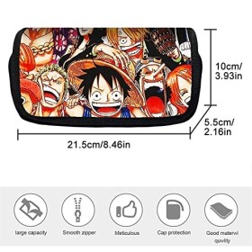 LGQHCE One Piece Trousse a Crayon, One Piece Enfant Anime Sac Papeterie Sac de Rangement Portable Étudiant Papeterie Toile Zi