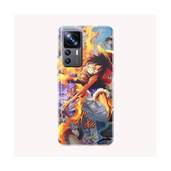 Générique Coque pour Xiaomi 12T Pro Antichoc | Doux TPU Silicone Protection Housse, Étui de Téléphone Manga One Piece Luffy A