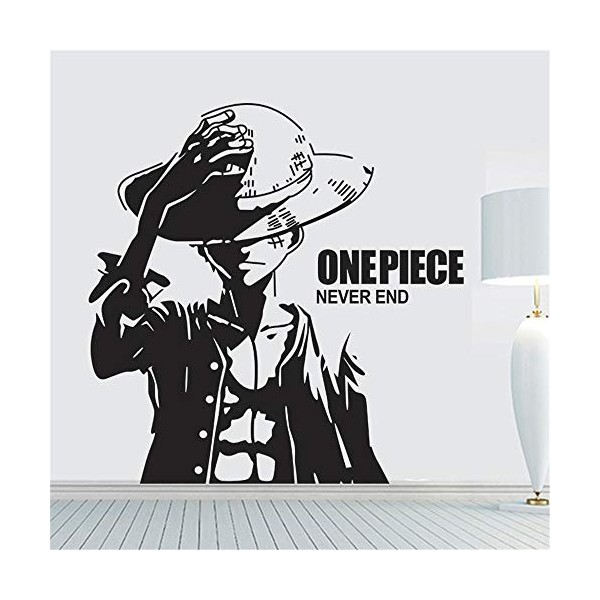 stickers muraux chambre One Piece Luffy Cartoon Wall Art Décoration de la maison