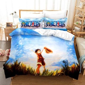 Jinaomy Housse de Couettes 140x200 cm One Piece Parure de Lit Motif 3D Microfiber Ensemble de Literie 2 pièces avec Hidden Zi