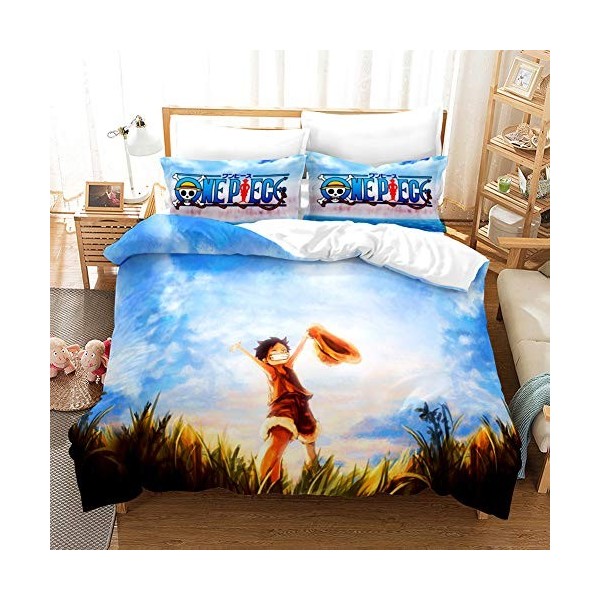 Jinaomy Housse de Couettes 140x200 cm One Piece Parure de Lit Motif 3D Microfiber Ensemble de Literie 2 pièces avec Hidden Zi