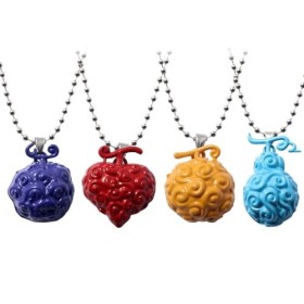MayDee 4 Collier One Piece, Pendentif Devil Fruit, Anime Figurine ACE Luffy Accessoires Cosplay Pour Hommes