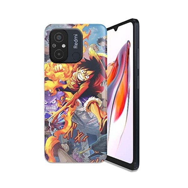 Générique Coque pour Xiaomi Redmi 12C Antichoc | Doux TPU Silicone Protection Housse, Étui de Téléphone Manga One Piece Luffy