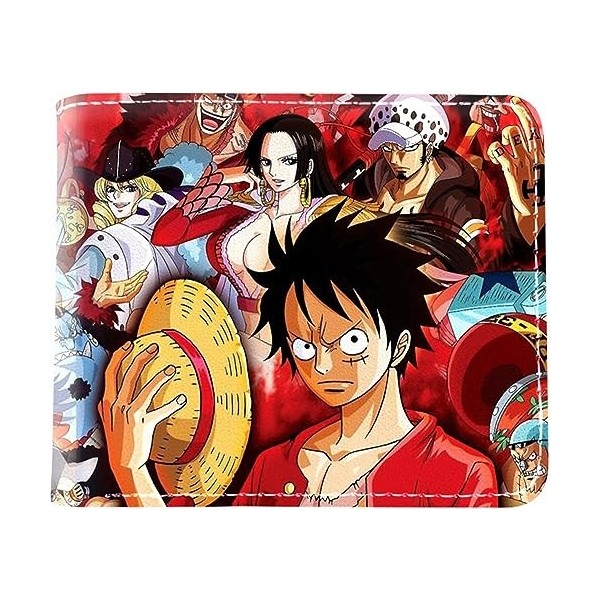One P-iece Portefeuilles, One P-iece Porte Monnaie pour Garçons Filles Animé Portefeuille Porte Bourse Wallet Multifonctionne