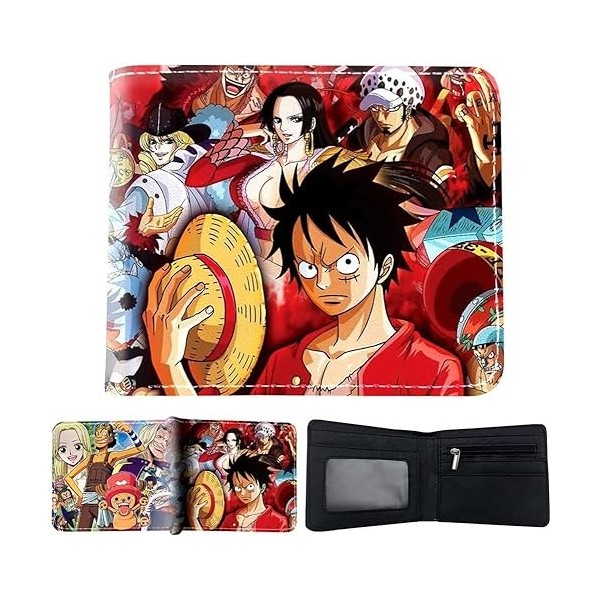One P-iece Portefeuilles, One P-iece Porte Monnaie pour Garçons Filles Animé Portefeuille Porte Bourse Wallet Multifonctionne