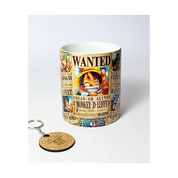 Tasse - Série One Piece + porte-clés Wanted - Anime - Manga -