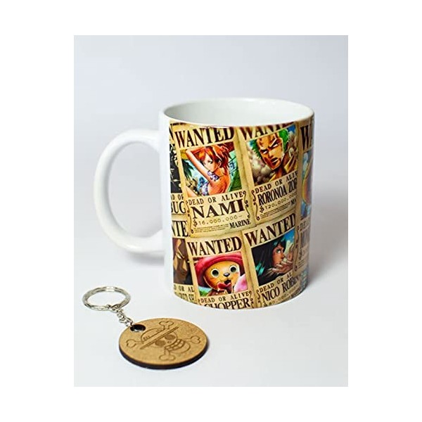 Tasse - Série One Piece + porte-clés Wanted - Anime - Manga -