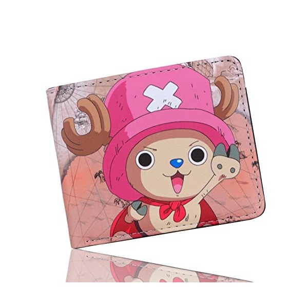 Roffatide Anime One Piece Portefeuilles pour Hommes Bi-Fold Court Portefeuille Faux Cuir Voyage Slim Portefeuille avec ID Fen