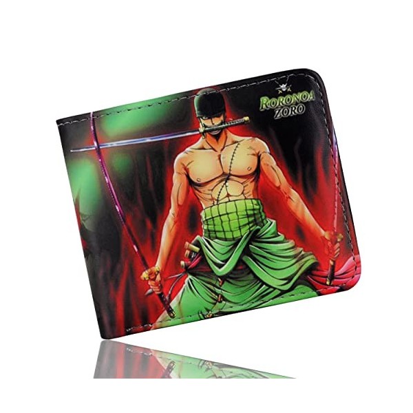 Roffatide Anime One Piece Portefeuilles pour Hommes Bi-Fold Court Portefeuille Faux Cuir Voyage Slim Portefeuille avec ID Fen