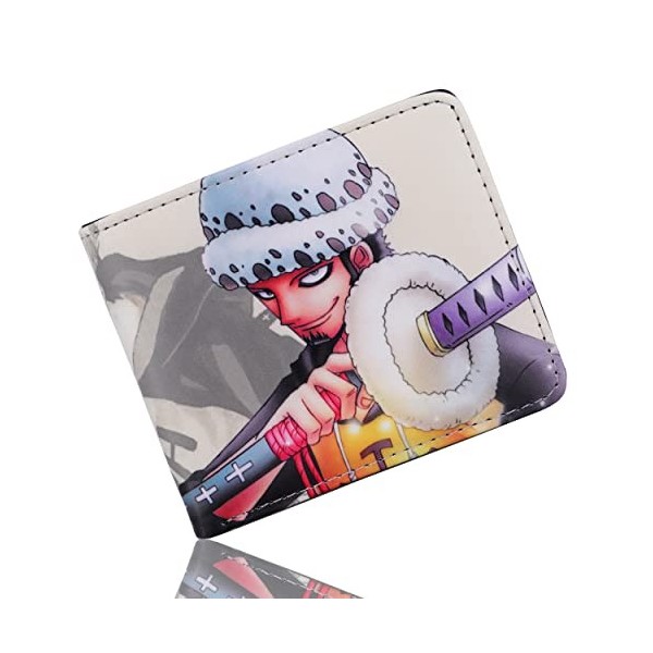 Roffatide Anime One Piece Portefeuilles pour Hommes Bi-Fold Court Portefeuille Faux Cuir Voyage Slim Portefeuille avec ID Fen