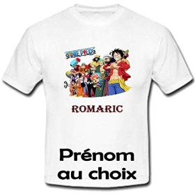 GRAVOPHOTO - Tshirt personnalisé Manga One Piece 2" prénom et Taille au Choix