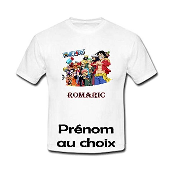 GRAVOPHOTO - Tshirt personnalisé Manga One Piece 2" prénom et Taille au Choix