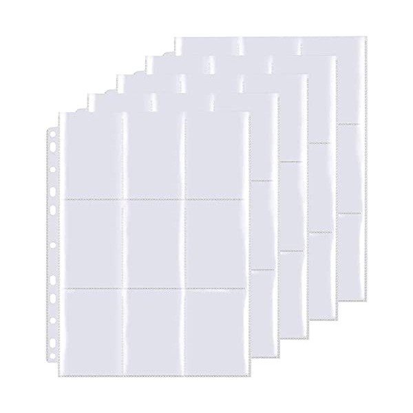 540 Pochettes pour Cartes,Portefeuilles Collectionner avec Poches des Deux Côtés,Trading Card Sleeves de 30 Pages, en Polypro