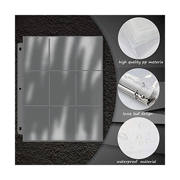 540 Pochettes pour Cartes,Portefeuilles Collectionner avec Poches des Deux Côtés,Trading Card Sleeves de 30 Pages, en Polypro