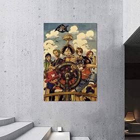 One Piece Affiche, One Piece Poster Anime Poster Grande 51,5 cm × 35,5 cm, One Piece Manga Poster, Vintage Papier Kraft - Enr