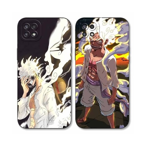 2 Pièces Coque pour Samsung Galaxy A54 5G 6.4, Animé One Piece Luffy Gear 5 Nika Zoro Sun God avec Protection Caméra Etui H