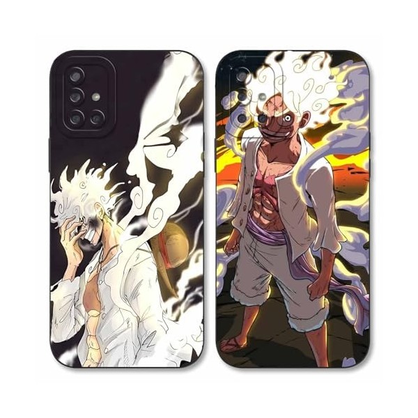 2 Pièces Coque pour Samsung Galaxy A54 5G 6.4, Animé One Piece Luffy Gear 5 Nika Zoro Sun God avec Protection Caméra Etui H