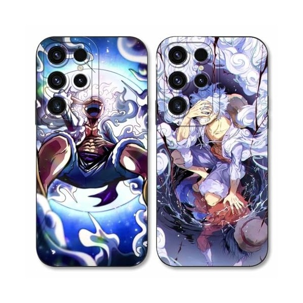 2 Pièces Coque pour Samsung Galaxy A54 5G 6.4, Animé One Piece Luffy Gear 5 Nika Zoro Sun God avec Protection Caméra Etui H