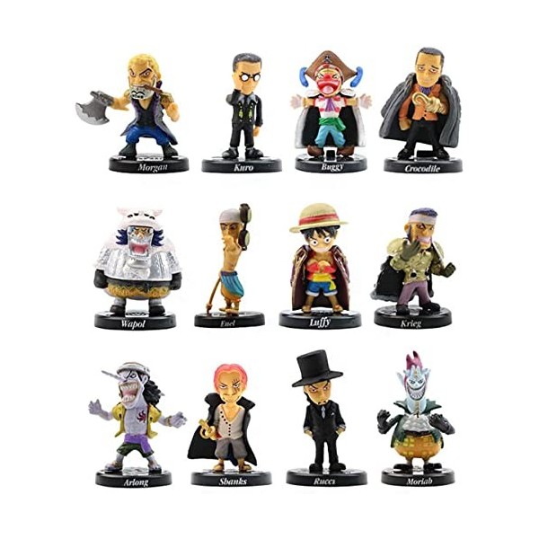 One Piece Doll Figurines, 12pcs Pirates Cupcake Topper, Luffy Action Figures Modell Cake Toppers Mini Luffy Personnages Figur