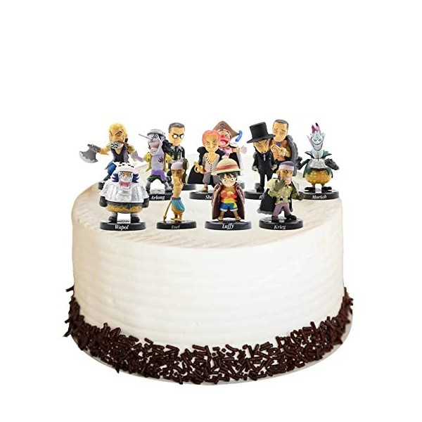 One Piece Doll Figurines, 12pcs Pirates Cupcake Topper, Luffy Action Figures Modell Cake Toppers Mini Luffy Personnages Figur