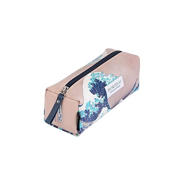 Kokonote - Trousse Hokusai 21 x 7,5 x 7,5 cm | Trousse Scolaire, Grande Trousse à Fermeture Éclair, Trousse en Simili Cuir, T