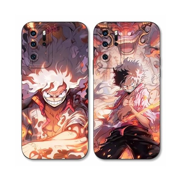 2 Pièces Coque pour Huawei P30 Lite/New Edition/Nova 4e 6.15, Animé One Piece Luffy Gear 5 Nika Zoro Sun God avec Protectio