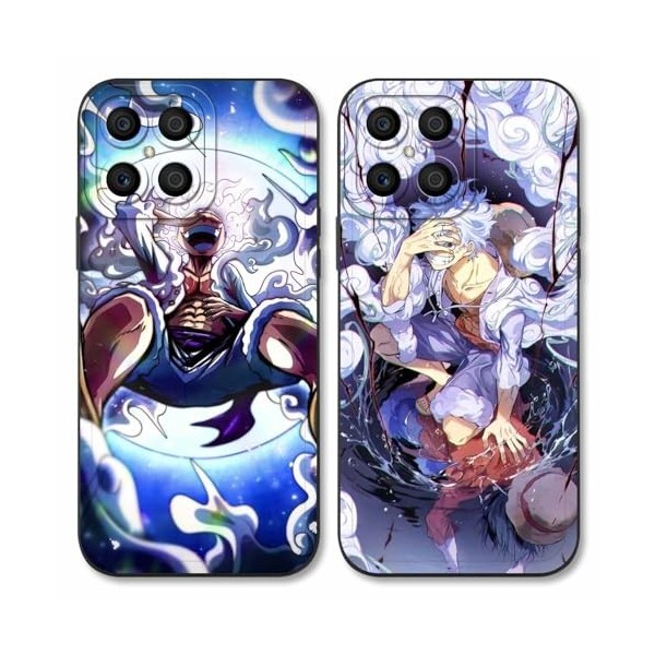 2 Pièces Coque pour Huawei P30 Lite/New Edition/Nova 4e 6.15, Animé One Piece Luffy Gear 5 Nika Zoro Sun God avec Protectio