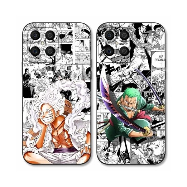 2 Pièces Coque pour Huawei P30 Lite/New Edition/Nova 4e 6.15, Animé One Piece Luffy Gear 5 Nika Zoro Sun God avec Protectio