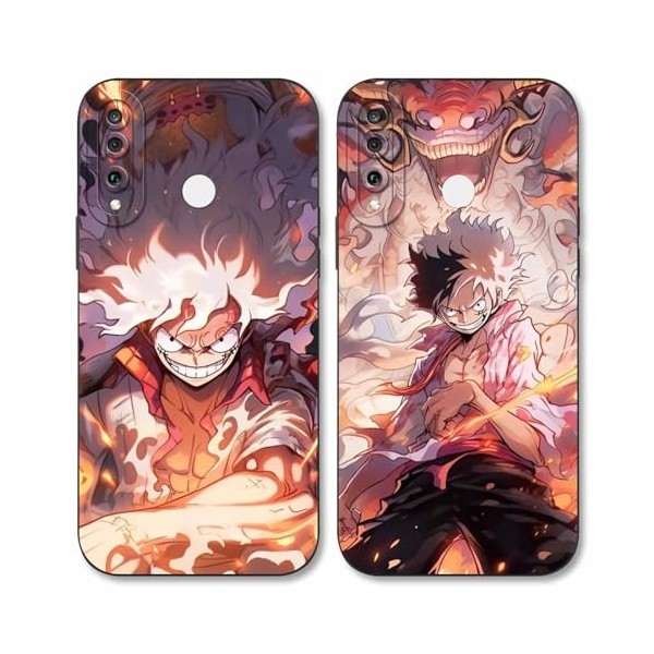 2 Pièces Coque pour Huawei P30 Lite/New Edition/Nova 4e 6.15, Animé One Piece Luffy Gear 5 Nika Zoro Sun God avec Protectio