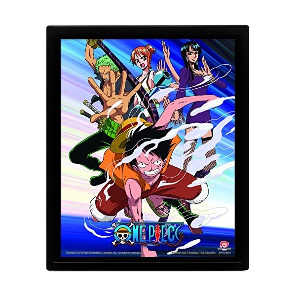Pyramid International Cadre lenticulaire 3D One Piece - Straw Hat Pirates Assault - Vrai effet de mouvement et de profondeur 