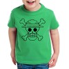 Logo Bruch Zoro One Manga T-Shirt Luffy pour Enfants Anime Piece, Kinder T-Shirt Größe:98-104 3-4 Ans , Kinder Farben:Noir