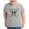 Logo Bruch Zoro One Manga T-Shirt Luffy pour Enfants Anime Piece, Kinder T-Shirt Größe:98-104 3-4 Ans , Kinder Farben:Noir