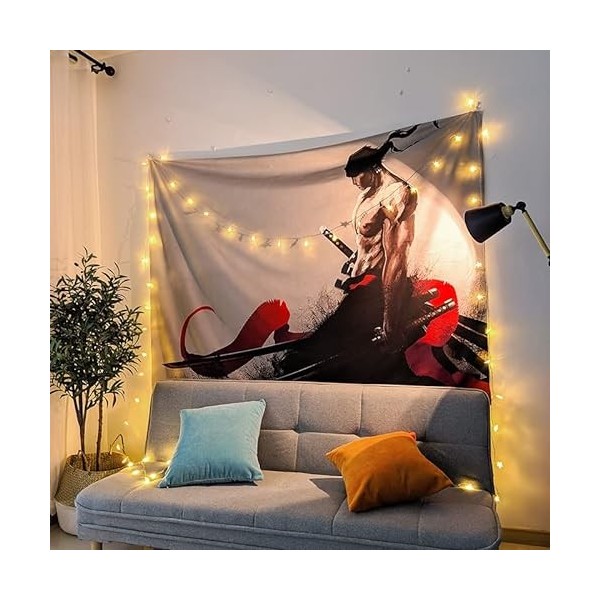 tshy One Piece Tapisserie Multicolore Anime Tenture Murale pour Fête Garçons Chambre Décoration Cadeau Danniversaire 95x73CM