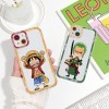 2 Pièces Coque pour Apple iPhone XR 6.1 avec Anime Luffy Gear 5 Nika Zoro Manga Couleur 3D Imprimé Motiv Transparent Case A