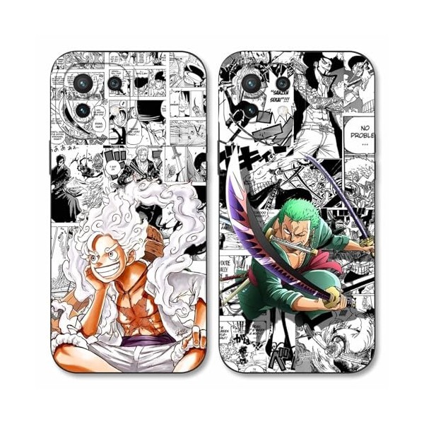 PBNDJVG 2 Pièces Coque pour Xiaomi Redmi Note 10 Pro 4G /10 Pro Max 6.67, Animé One Piece Luffy Gear 5 Nika Zoro Sun God av
