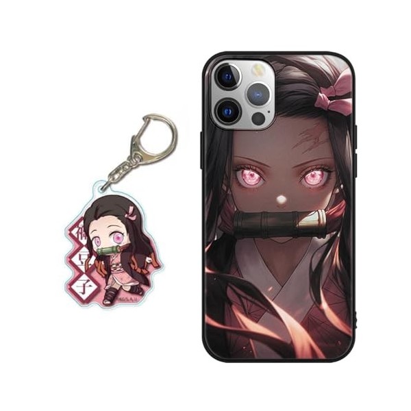 Coque pour OPPO A74 5G /A54 5G 6.5 Pouce, Animé Demon Slayer Kamado Nezuko Tanjirou Manga Motif avec 3D Cartoon Chiffre Porte