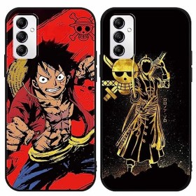 2 Pièces Coque pour Samsung Galaxy A14 5G 6.8 Anime Luffy Gear 5 Nika Zoro Brook Case Straw Hat Modèle Beau Manga Antichoc 