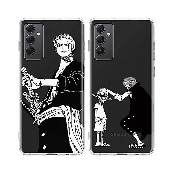 2 Pièces Coque pour Samsung Galaxy A34 5G 6.5, Anime Luffy Gear 5 Nika Zoro Manga Design Design Motif Housse Étui de Transp