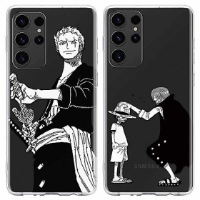 2 Pièces Coque pour Samsung Galaxy A34 5G 6.5, Anime Luffy Gear 5 Nika Zoro Manga Design Design Motif Housse Étui de Transp