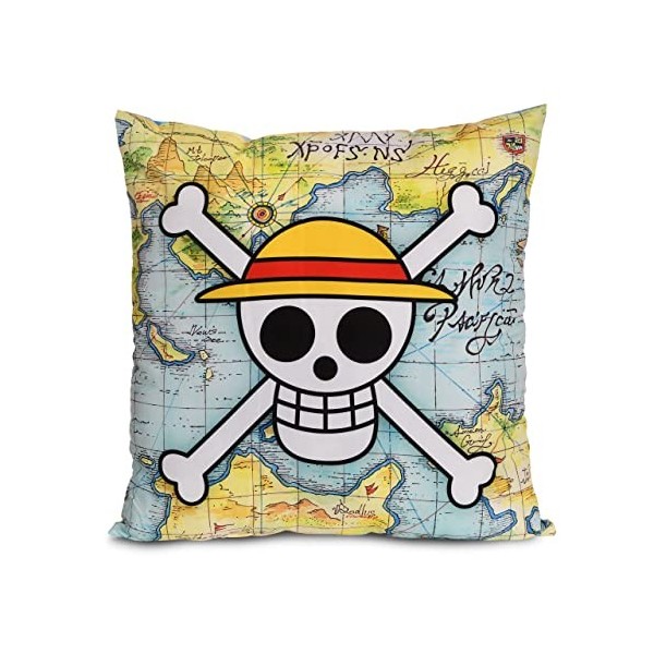 Elbenwald One Piece Coussin avec Skull et Motif de la Bande des Pirates pour Hommes Femmes Unisexe 40 x 40 cm Multicolore