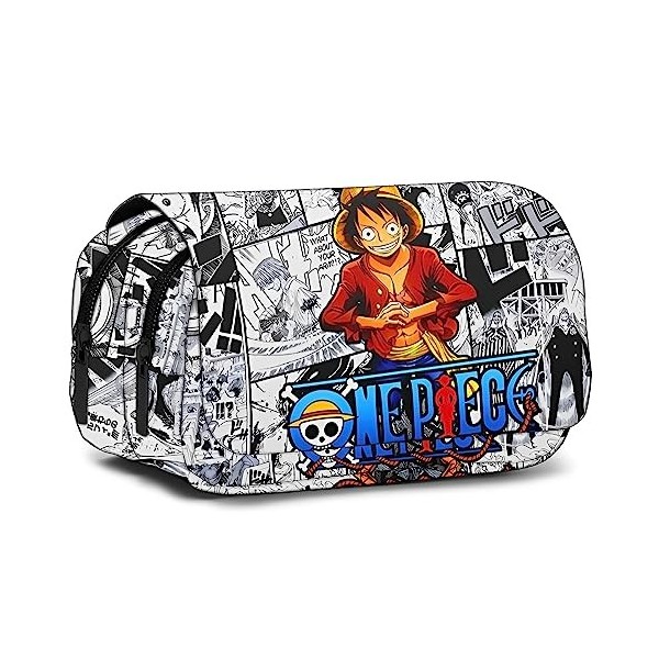 BSNRDX Anime Trousse Crayons Stylo Organiseur Trousse Dessin Animé Pencil Case Trousse à Crayons Grande Capacité Double Ferme