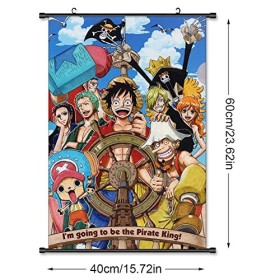 IFHDO ONE PIECE Poster de dessin animé ONE PIECE Poster à Dérouler en Tissu Décoration Murale Peinture à suspendre Anime pour
