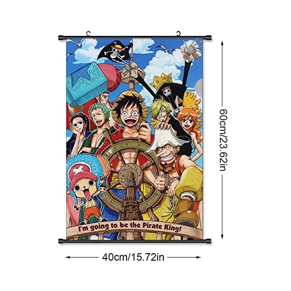 IFHDO ONE PIECE Poster de dessin animé ONE PIECE Poster à Dérouler en Tissu Décoration Murale Peinture à suspendre Anime pour
