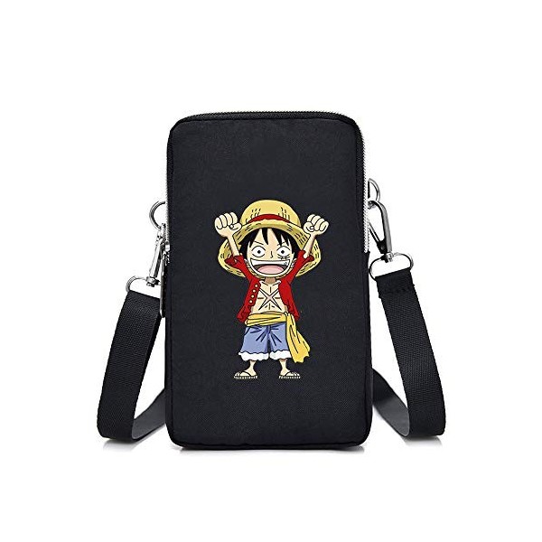 Anime One Piece Porte Monnaie Téléphone Portable Fermeture Éclair Porte-Monnaie Portefeuille Sac À Bandoulière en Mini Pochet