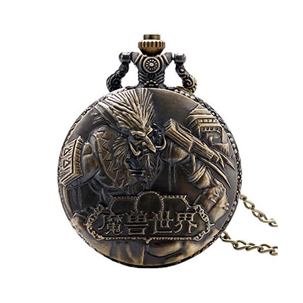 CokinkiDs Montre de Poche Homme, Full Hunter Mode One Piece Tête de Mort à Quartz Montre de Poche Chaîne, Cadeau Homme