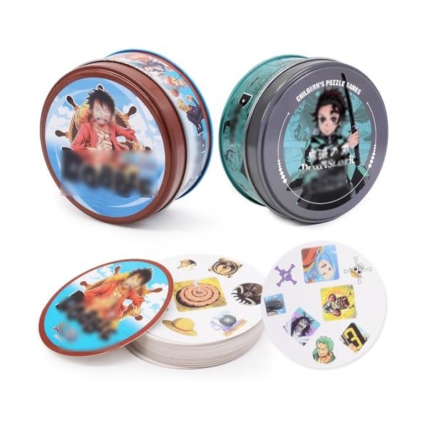 CBOSNF Jeu de société 2Pcs One-Piece Jeu de Cartes Jeu De Mémoire Concentration 55 Cartes, avec Dessins Playing Cards Devils