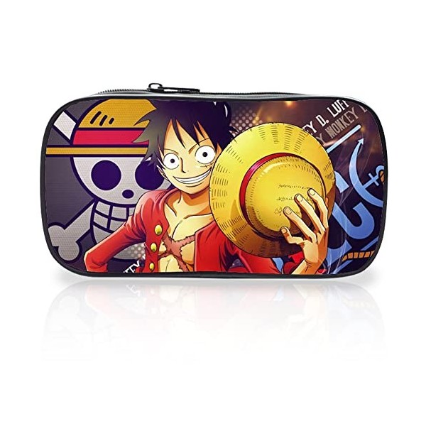 One Piece Trousse à Crayons, One Piece Sac de Papeterie Trousse à Crayons Imprimée 3D Sac a Crayons Pencil Case Étui à Crayon